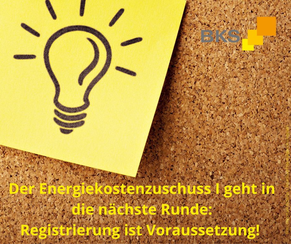 Read more about the article Der Energiekostenzuschuss I geht in die nächste Runde, Registrierung ist Voraussetzung!