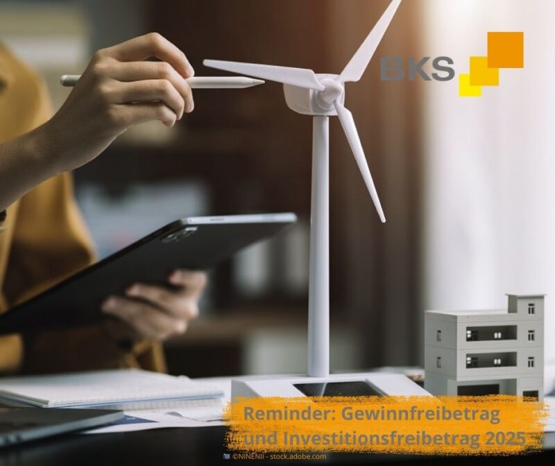 Reminder: Gewinnfreibetrag und Investitionsfreibetrag 2025