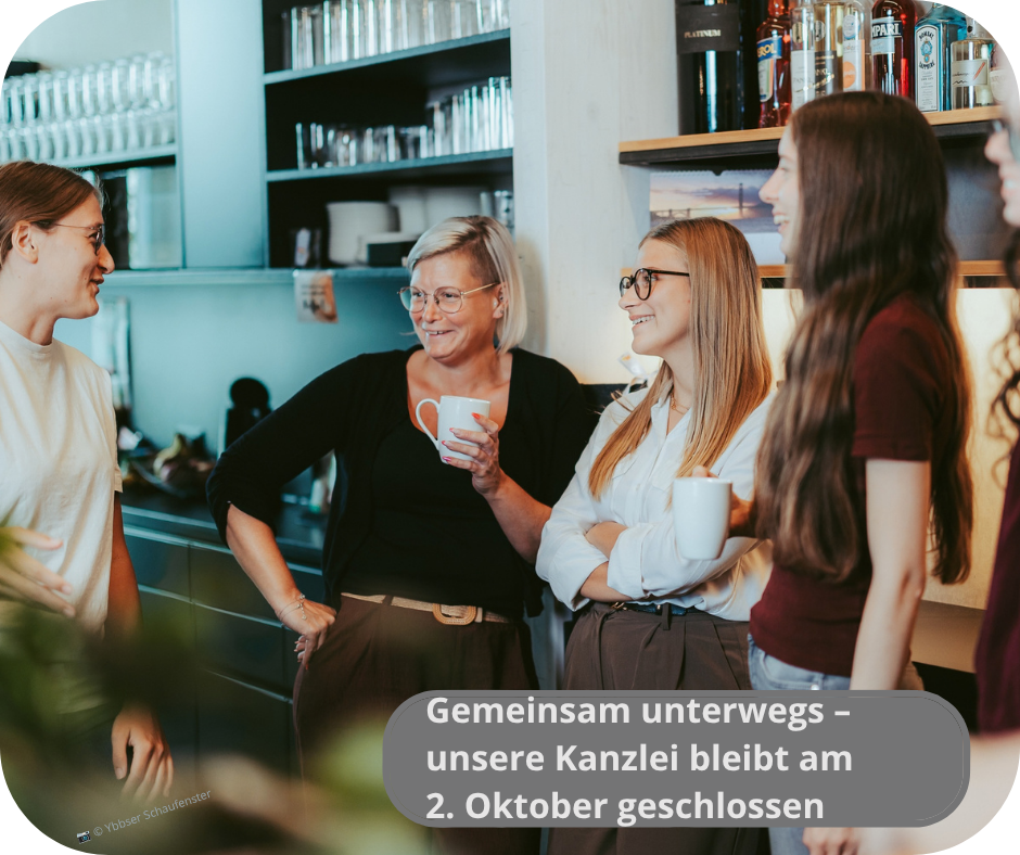 Mehr über den Artikel erfahren Gemeinsam unterwegs – unsere Kanzlei bleibt am 2. Oktober geschlossen